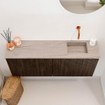 Mondiaz JOYA-DLUX 100cm meuble de toilette - couleur Walnut - Vasque FAYE position Droite Sans trou de robinet couleur Saba. SW1424648