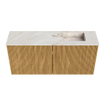 Mondiaz JOYA-DLUX 90cm meuble de salle de bains - couleur Oak - Vasque FAYE position Droite Sans trou de robinet couleur Frappe. SW1421903