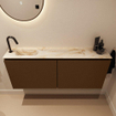 MONDIAZ TURE-DLUX Meuble toilette - 120cm - Rust - EDEN - vasque Frappe - position gauche - 1 trou de robinet SW1102992