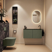 MONDIAZ TURE-DLUX Meuble de toilette 100cm Army. Lavabo EDEN Lava position droite. Avec 1 trou de robinet. SW1103692