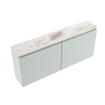 MONDIAZ TURE-DLUX Meuble toilette - 120cm - Greey - EDEN - vasque Frappe - position centrale - sans trou de robinet SW1102806