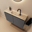 MONDIAZ TURE-DLUX 80cm toiletmeubel Dark Grey. EDEN wastafel Frappe positie midden. Met 1 kraangat. SW1102749