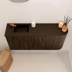 Mondiaz JOYA Meuble de salle de bains 91,6cm - arrondi droit couleur Noyer - Vasque FAYE position Gauche 1 trou de robinet couleur Urban SW1421433