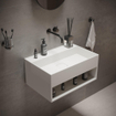 Ideavit Solidbliss Lavabo standard Rectangulaire 60x40x28cm sans trou pour robinet Solid surface Blanc mat SW450869
