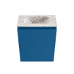 MONDIAZ TURE-DLUX Meuble toilette - 40cm - Jeans - EDEN - vasque Glace - position centrale - sans trou de robinet SW1103365