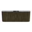 Mondiaz JOYA-DLUX Meuble de salle de bains 113,2cm - arrondis gauche et droite couleur Shadow - Vasque FAYE position Milieu Sans trou de robinet couleur Lava SW1422903