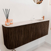 Mondiaz JOYA-DLUX 111.6cm toiletmeubel - ronding links kleur Walnut - Wastafel FAYE positie Rechts 1 kraangat kleur Nata. SW1424528