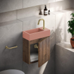 Clou Flush 3 fontein 36x18cm met kraangat rechts mat roze keramiek SW795717