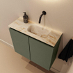 MONDIAZ TURE-DLUX Meuble toilette - 60cm - Army - EDEN - vasque Frappe - position droite - sans trou de robinet SW1102663