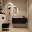 MONDIAZ TURE-DLUX Meuble WC 120 cm Urban. Lavabo EDEN Ostra position gauche. Avec 1 trou de robinet. SW1104676