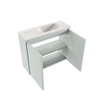 MONDIAZ TURE-DLUX Meuble toilette - 60cm - Greey - EDEN - vasque Ostra - position droite - 1 trou de robinet SW1104832