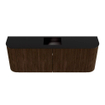 Mondiaz JOYA 113.2cm meuble de toilette - arrondis gauche et droite couleur Noyer - Vasque FAYE position Milieu Sans trou de robinet couleur Urban SW1421386