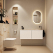 MONDIAZ TURE-DLUX Meuble toilette - 120cm - Talc - EDEN - vasque Frappe - position droite - 1 trou de robinet SW1102607