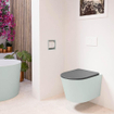 MONDIAZ LAVIE wandclosetpack - 36x53cm - diepspoel - rimless - Greey (grijs) - softclose - quick-release - toiletzitting - Dark grey (grijs) SW1208601