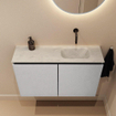 MONDIAZ TURE-DLUX Meuble toilette - 80cm - Plata - EDEN - vasque Opalo - position droite - sans trou de robinet SW1104501