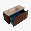 Mondiaz CIRO-DLUX Meuble de salle de bains - 110x45x50cm - vasque Solid Surface Saba - 1 lavabo central - sans trous de robinetterie - 2 tiroirs - Ruby SW1532157