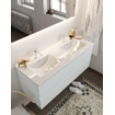 Mondiaz VICA ensemble de meuble de salle de bain - 120cm - meuble sous-vasque argile - 4 tiroirs - lavabo denia double - 2 trous de robinet - miroir LED - version XL 60cm de haut SW1097921