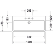 Duravit Vero lavabo rectifié avec 2 trous de robinet avec trop-plein 100x47cm incl. fixation blanc 0290118