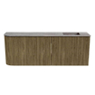 Mondiaz JOYA-DLUX Meuble de salle de bains 111,6cm - arrondi gauche couleur Dusk - Vasque FAYE position Droite 1 trou de robinet couleur Oza SW1426017