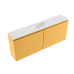 MONDIAZ TURE-DLUX Meuble toilette - 120cm - Ocher - EDEN - vasque Opalo - position centrale - 1 trou de robinet SW1104426