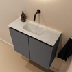 MONDIAZ TURE-DLUX 60cm toiletmeubel Dark Grey. EDEN wastafel Opalo positie midden. Zonder kraangat. SW1104288