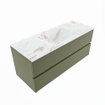 MONDIAZ VICA-DLUX Ensemble meuble de salle de bains - 120cm - sous-meuble army - 2 tiroirs - lavabo encastré cloud central - 1 trou de robinet - version haute 60cm - frape SW1088707