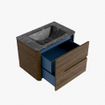 Mondiaz CIRO-DLUX Meuble de salle de bains - 70x45x50cm - Vasque solid surface Lava - 1 lavabo central - 1 trou de robinet - 2 tiroirs - Dusk SW1533814