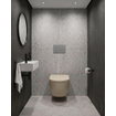 QeramiQ Dely Swirl Set de toilette - réservoir encastré Qeramiq Flush - abattant 35mm - plaque de commande en plastique gris clair - boutons ronds - beige SW1578350