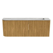 Mondiaz JOYA-DLUX Meuble de salle de bains 111,6cm - arrondi gauche couleur Chêne - Vasque FAYE position Droite Sans trou de robinet couleur Glace SW1422025