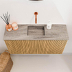 Mondiaz JOYA-DLUX 80cm toiletmeubel - kleur Oak - Wastafel FAYE positie Midden Zonder kraangat kleur Oza. SW1424096