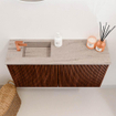 Mondiaz JOYA-DLUX 80cm toiletmeubel - kleur Ruby - Wastafel FAYE positie Links 1 kraangat kleur Saba. SW1425592