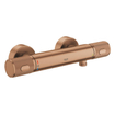 GROHE Precision Feel Ensemble de douche - robinet de douche thermostatique - 31.3cm - ensemble de barre de douche Vitalio Joy - 60cm - douchette ronde - 3 types de jets - Warm Sunset brossé (cuivre) SW1565485