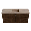 Mondiaz JOYA-DLUX 80cm toiletmeubel - kleur Walnut - Wastafel FAYE positie Midden 1 kraangat kleur Saba. SW1424635