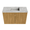 Mondiaz JOYA-DLUX 60cm meuble de toilette - couleur Chêne - Vasque FAYE position Milieu 1 trou de robinet couleur Glace. SW1421992