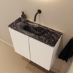 MONDIAZ TURE-DLUX Meuble toilette - 60cm - Talc - EDEN - vasque Lava - position centrale - sans trou de robinet SW1103601
