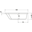 Duravit Paiova baignoire acrylique biseautée gauche 180x140x46cm blanc 0297537