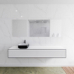 Mondiaz Lagom Meuble salle de bains 200x30.9x45cm Solid Surface Urban 2 tiroirs avec lavabo BINX vasque à poser Gauche 1 trou de robinet SW409395