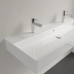 Villeroy & Boch Memento 2.0 lavabo - dessous meulé 120x47cm - avec trop-plein 2 trous de robinet ceramic+ blanc SW336067
