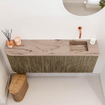 Mondiaz JOYA-DLUX 111.6cm toiletmeubel - ronding links kleur Dusk - Wastafel FAYE positie Rechts Zonder kraangat kleur Arena. SW1425782