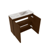 MONDIAZ TURE-DLUX Meuble toilette - 60cm - Rust - EDEN - vasque Glace - position droite - 1 trou de robinet SW1103497