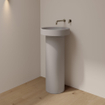Ideavit Lumo Lavabo autoportant - 40x40x83 - Béton - Rond - anti-rayures - gris glace SW1476815
