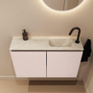 MONDIAZ TURE-DLUX Meuble WC 80cm Rosee. EDEN lavabo Ostra position droite. Avec 1 trou de robinet. SW1105044
