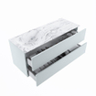 MONDIAZ VICA-DLUX Ensemble meuble de salle de bains - 120cm - meuble bas clay - 2 tiroirs - lavabo encastré cloud à gauche - sans trous de robinet - version hauteur 60cm - glace SW1088159