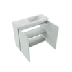 MONDIAZ TURE-DLUX Meuble toilette - 60cm - Greey - EDEN - vasque Opalo - position droite - sans trou de robinet SW1104315