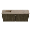 Mondiaz JOYA-DLUX 100cm meuble de salle de bains - couleur Shadow - Vasque FAYE position Gauche Sans trou de robinet couleur Arena. SW1424814