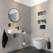 Tiger Noon Ensemble accessoires WC - brosse toilette - porte-rouleau - crochet serviette - Noir SW877361