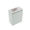 MONDIAZ TURE-DLUX Meuble toilette - 40cm - Greey - EDEN - vasque Glace - position gauche - sans trou de robinet SW1103299