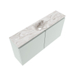 MONDIAZ TURE-DLUX Meuble toilette - 100cm - Greey - EDEN - vasque Glace - position centrale - sans trou de robinet SW1103298