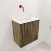 Mondiaz JOYA 40cm meuble de salle de bains - couleur Dusk - Vasque FAYE position Gauche Sans trou de robinet couleur Talc SW1421559