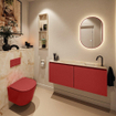 MONDIAZ TURE-DLUX Meuble toilette - 120cm - Fire - EDEN - vasque Frappe - position droite - 1 trou de robinet SW1102782